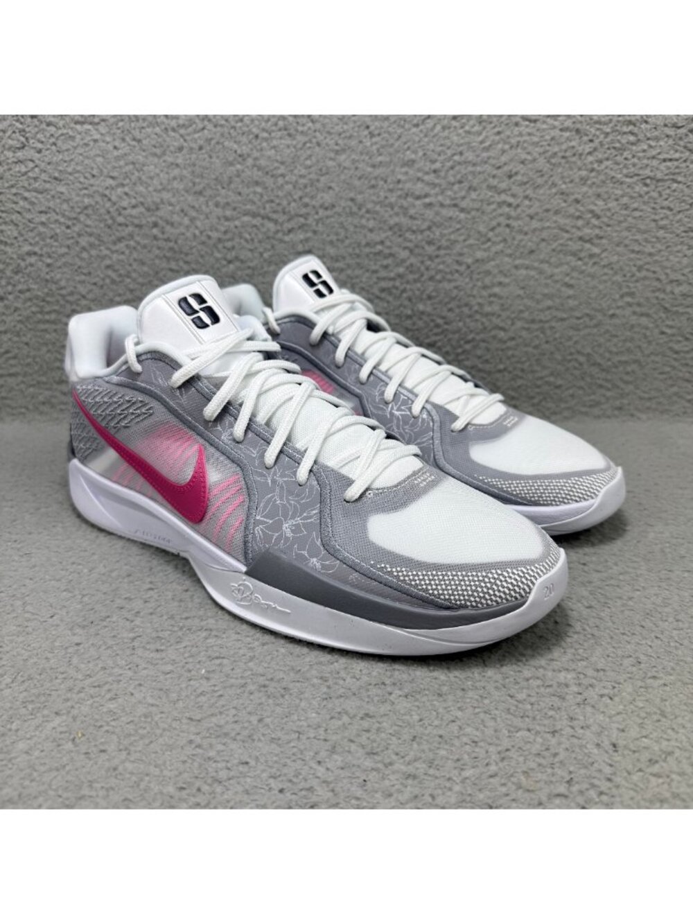 Nike Sabrina 2 Womens 13.5 / Mens 12 Shoes Lily White Grey Basketball Sneakers